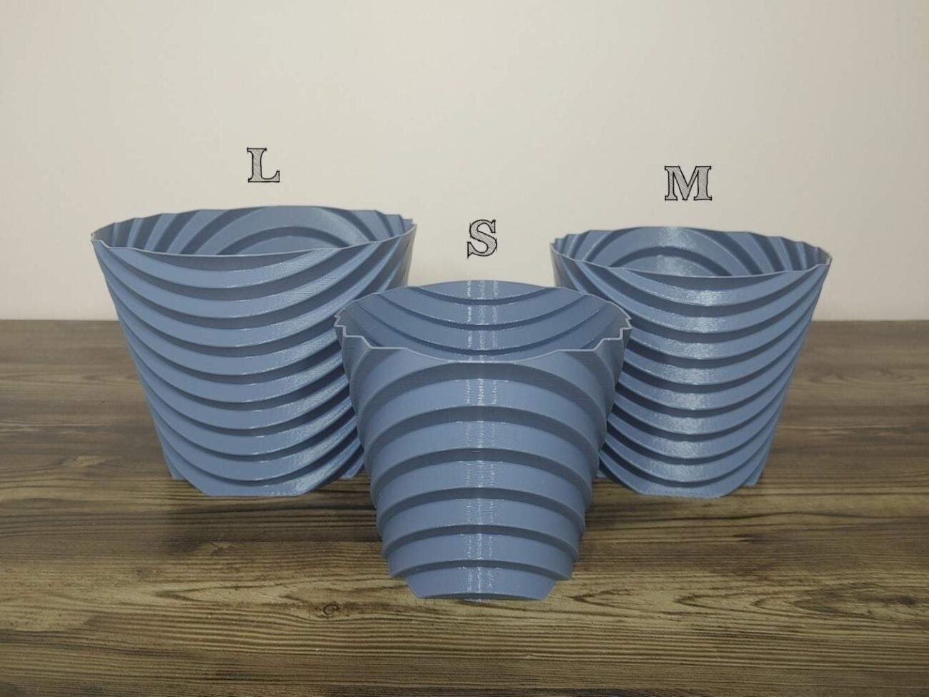 Jamie Creates 3D Printed Vase Planter Stepped Complete Set Stepped Saucer - Select Size