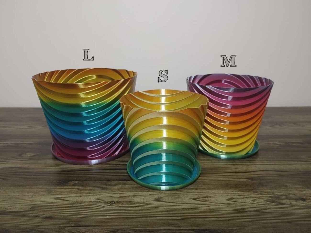 Jamie Creates 3D Printed Vase Planter Stepped Rapid Rainbow Complete Set Stepped Vase Rapid Rainbow - Select Size