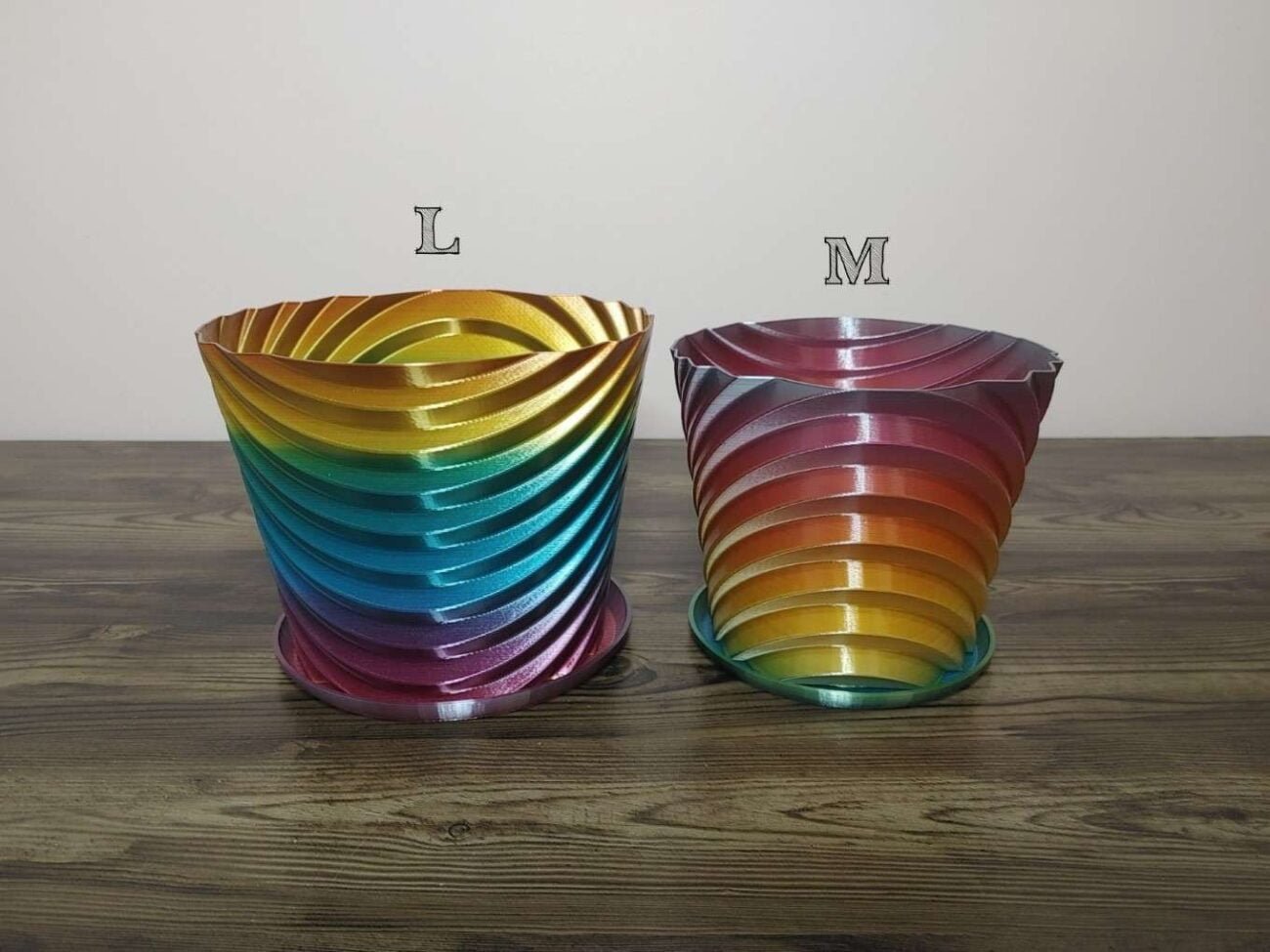 Jamie Creates 3D Printed Vase Planter Stepped Rapid Rainbow Large Set Stepped Vase Rapid Rainbow - Select Size
