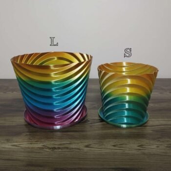 Jamie Creates 3D Printed Vase Planter Stepped Rapid Rainbow Medium Set Stepped Vase Rapid Rainbow - Select Size