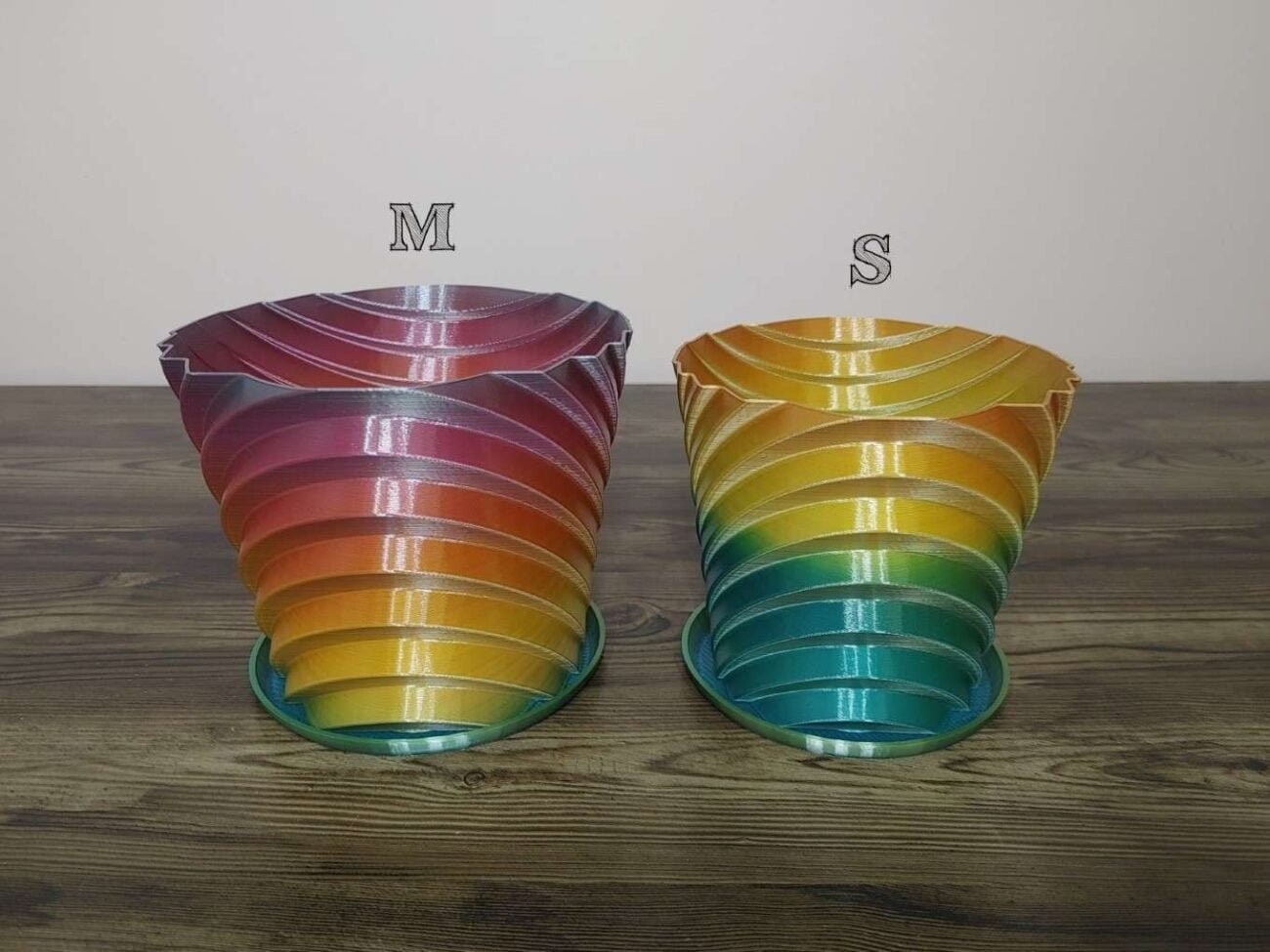 Jamie Creates 3D Printed Vase Planter Stepped Rapid Rainbow Small Set Stepped Vase Rapid Rainbow - Select Size