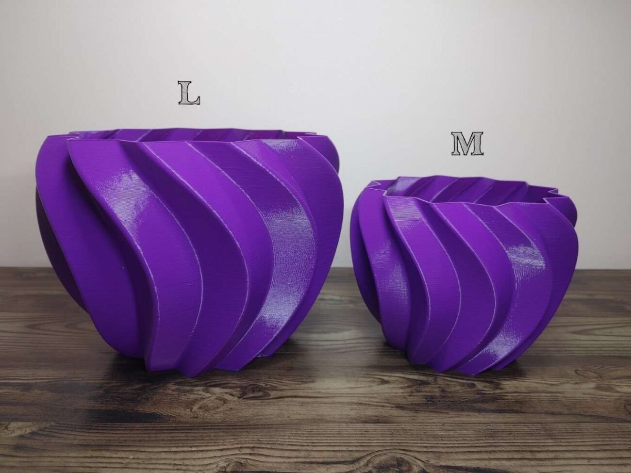 Jamie Creates 3D Printed Vase Planter Swirly Complete Set Swirly Vase - Select Size