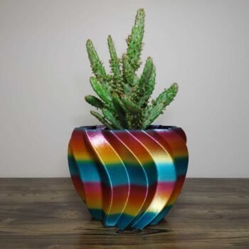 Swirly Vase Rapid Rainbow - Select Size