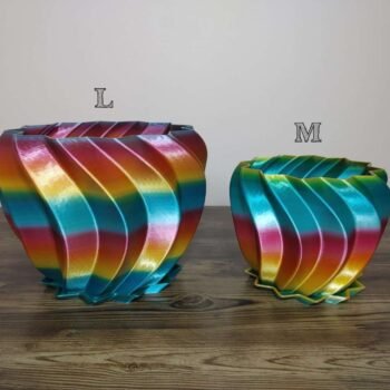 Swirly Vase Rapid Rainbow - Select Size